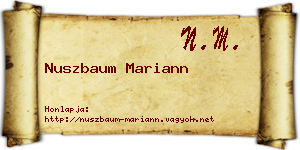 Nuszbaum Mariann névjegykártya
